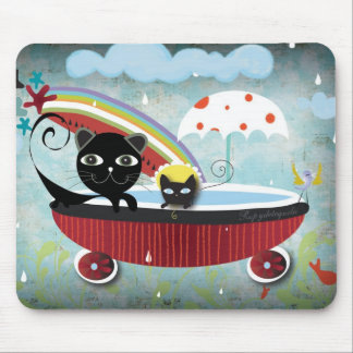 Tapis De Souris Pluie Cat Rain parapluie melrella star Mousepad