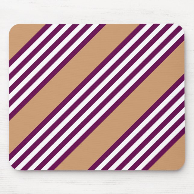 Tapis De Souris Plum et blanc cinq bandes motif avec bronzage (Devant)