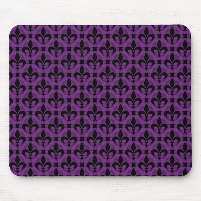 Tapis De Souris Plum violet Fleur de lis Mousepad (Devant)