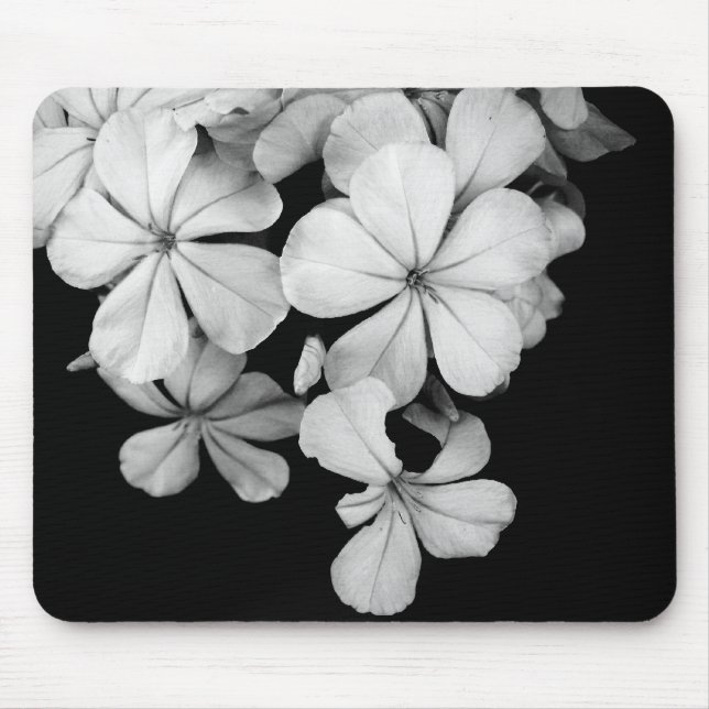Tapis De Souris Plumbago noir et blanc (Devant)