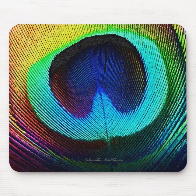 Tapis De Souris Plume de paon vibrant (Devant)