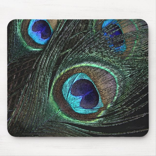 Tapis De Souris Plume Mousepad de paon (Devant)