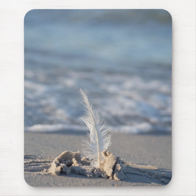 Tapis De Souris Plume, Plage, Sable (Devant)