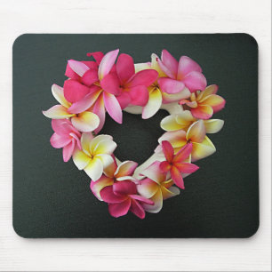 Tapis De Souris Plumeria en anneau de coeur sur le mousepad