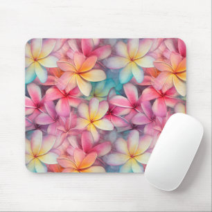 Tapis De Souris Plumeria tropicale colorée Frangipani