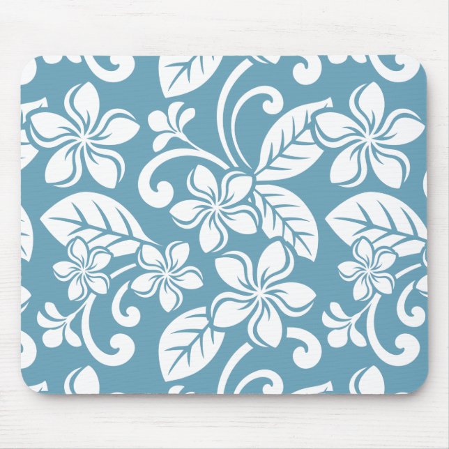 Tapis De Souris PLUMÉRIE DE L'ÎLE (BLEU D'ESCLAT) Mousepad (Devant)