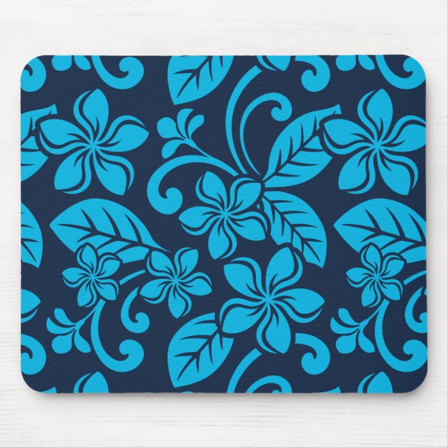 Tapis De Souris PLUMÉRIE DE L'ÎLE (Bleu x 2) (Devant)