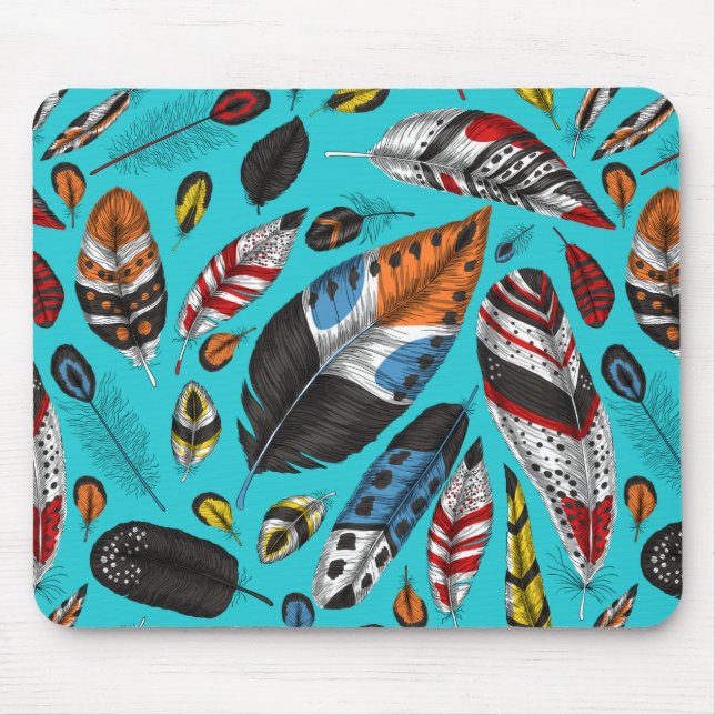 Tapis De Souris Plumes colorées (Devant)