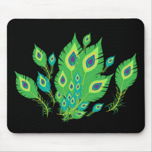 Tapis De Souris Plumes de paon   Oiseaux de paon   Nature