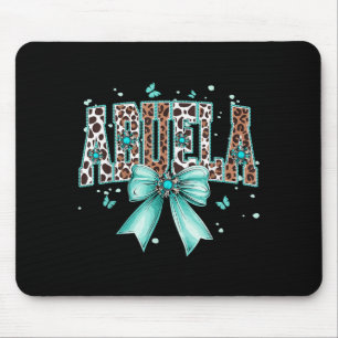 Tapis De Souris Plumes de Turquoise sarcelle de vache de grand-mèr