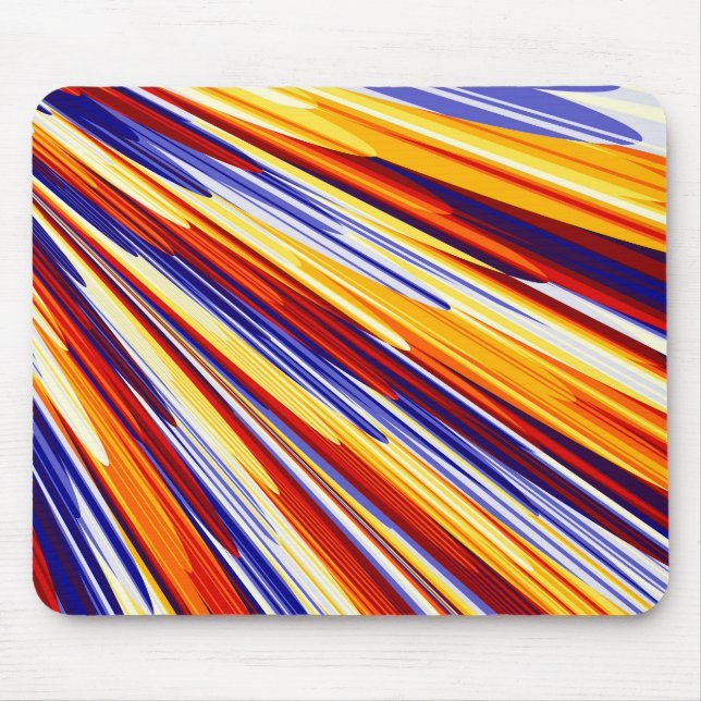 Tapis De Souris Plumes géométriques Abstraites orange bleu (Devant)