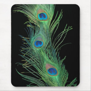 Tapis De Souris Plumes vertes avec du noir