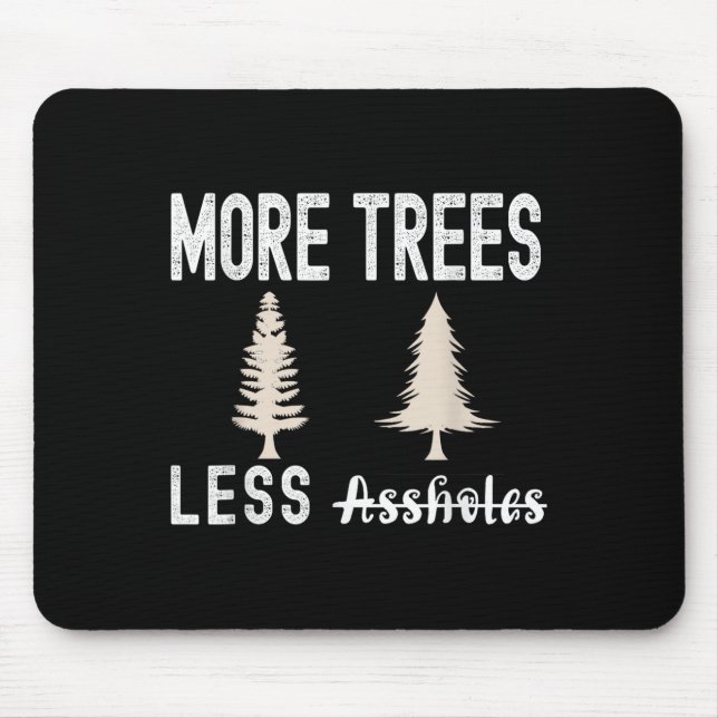 Tapis De Souris Plus d'arbres moins de trous Sweater de Noël laid  (Devant)