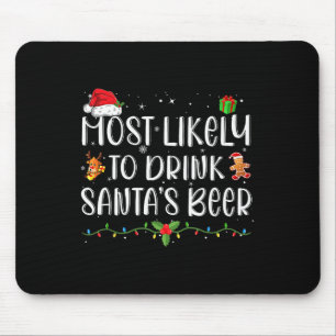 Tapis De Souris Plus susceptible de boire la bière du Père Noël Dr