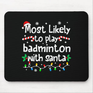 Tapis De Souris Plus susceptible de jouer au badminton avec Santa