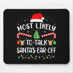 Tapis De Souris Plus Susceptible de Parler l'Oreille de Santa Corr