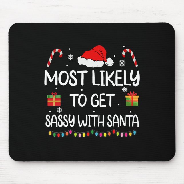 Tapis De Souris Plus susceptible de s'amuser avec le Père Noël, fa (Devant)