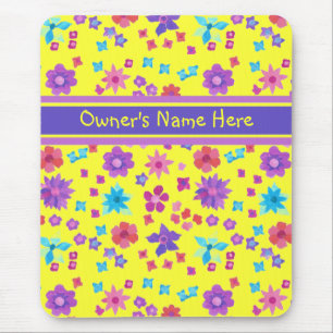Tapis De Souris Plutôt Jaune Personnalisable Poussepad Fleurie