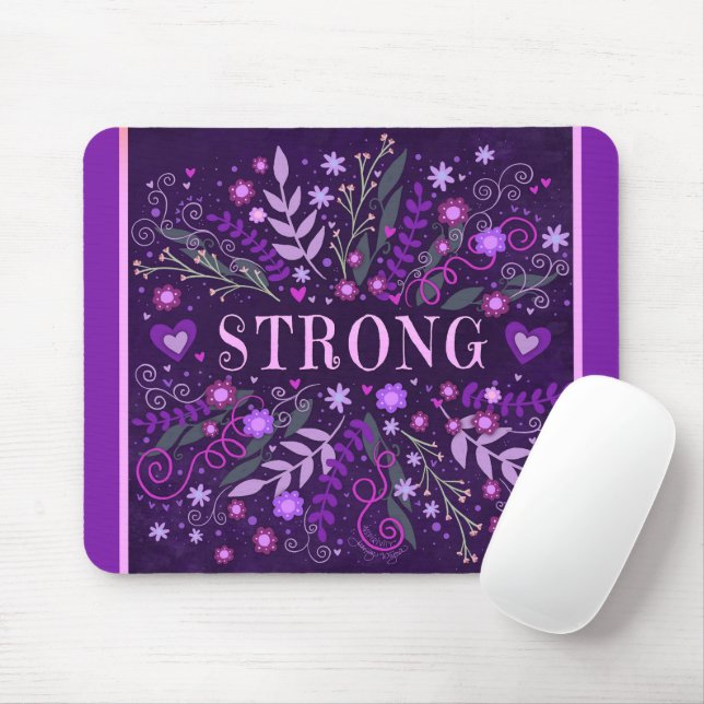 Tapis De Souris Plutôt Violet Floral Forte Inspiribilité Inspirant (Avec souris)
