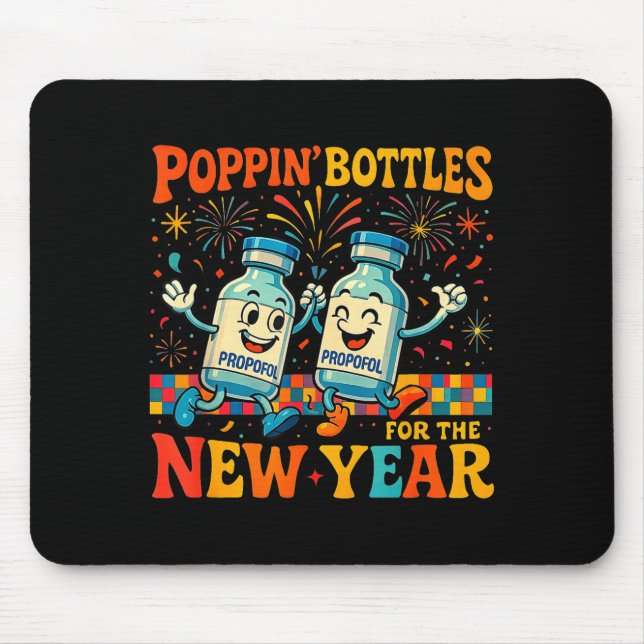 Tapis De Souris Pn’ Bottles For The New Year Funny Nurse Medical G (Devant)