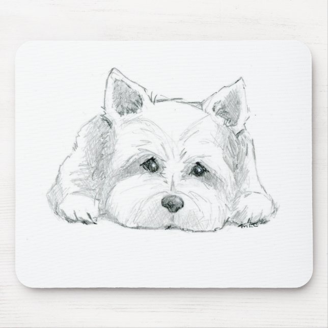 Tapis De Souris Pochette de souris Westie (Devant)