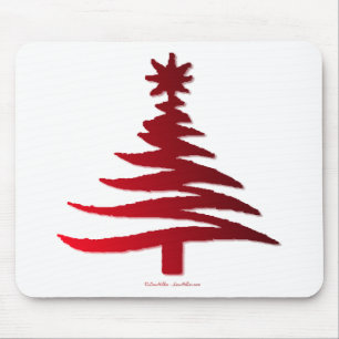 Tapis De Souris Pochoir d'arbre de Noël rouge