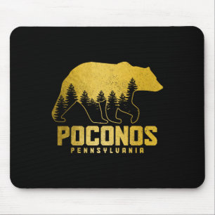 Tapis De Souris Poconos Pennsylvanie Ours Randonnée Vintage Pocono