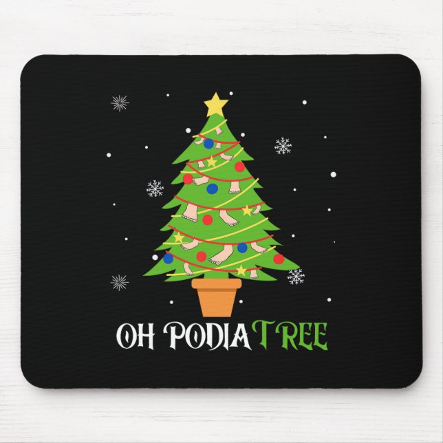 Tapis De Souris Podiatrié noël arbre podiatre pied médical comme (Devant)