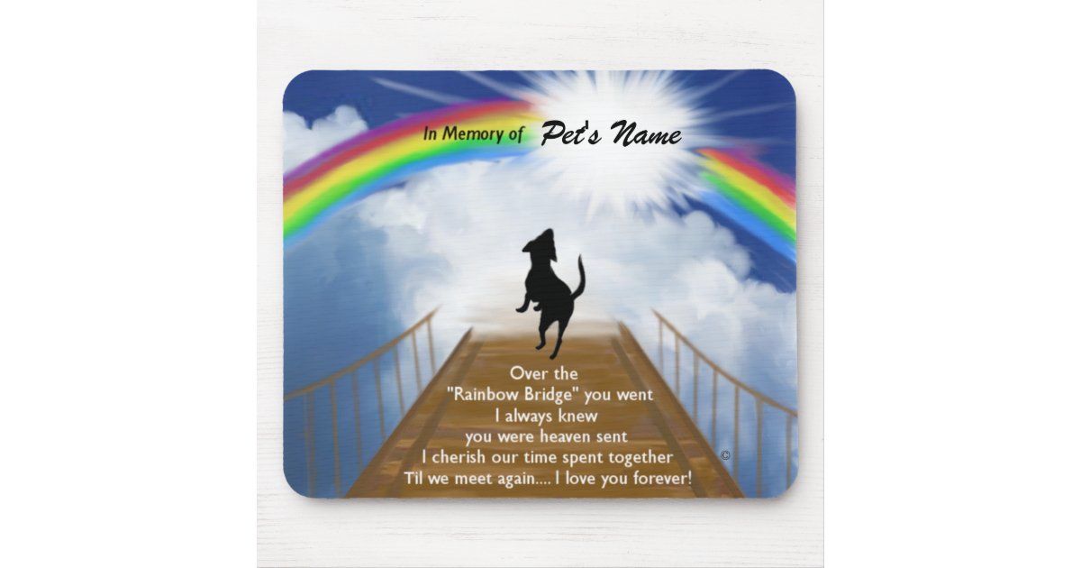 Tapis De Souris Poème commémoratif de pont en arc-en-ciel pour des
