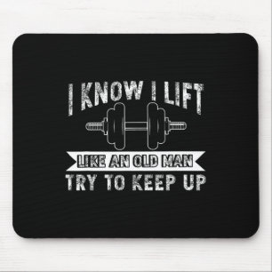 Tapis De Souris Poids Comme Vieux Homme Bodybuilding Barbell Wo