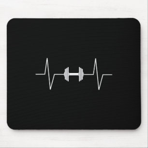 Tapis De Souris Poids Dumbbell Heartbeat Ekg Pulse Tee Gif