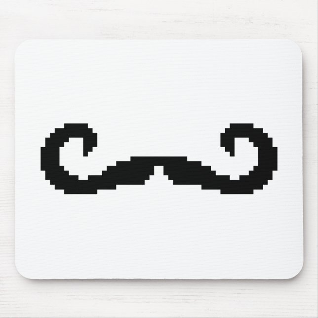 Tapis De Souris Poignée de 8 bits Pixel Moustache (Devant)