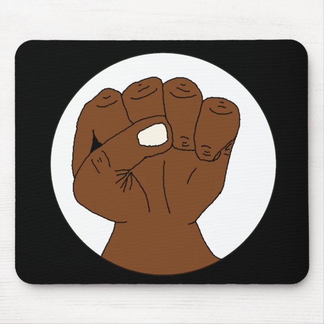 Tapis De Souris Poing Mousepad de puissance noire (Devant)