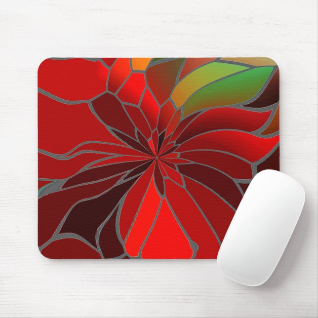 Tapis De Souris Poinsettia Abstraite (Avec souris)