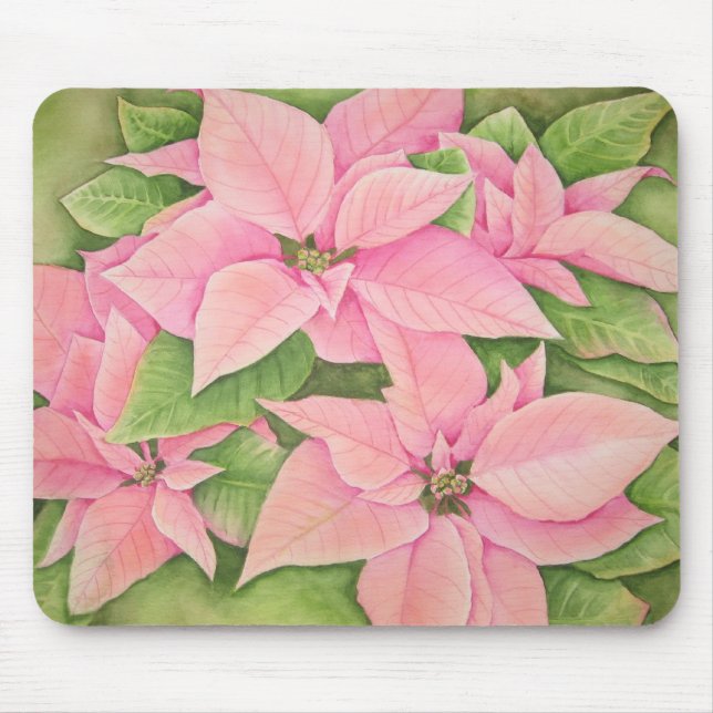 Tapis De Souris Poinsettia rose Mousepad (Devant)