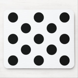 Tapis De Souris Point de polka blanc noir - Mousepad