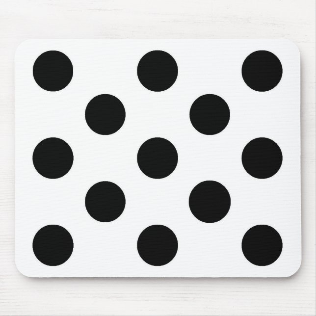 Tapis De Souris Point de polka blanc noir - Mousepad (Devant)