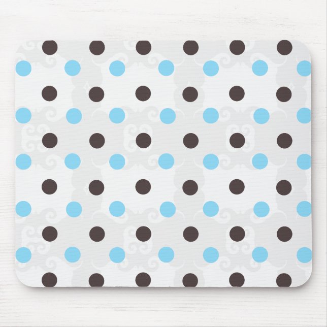 Tapis De Souris Point de polka Brown et bleu (Devant)