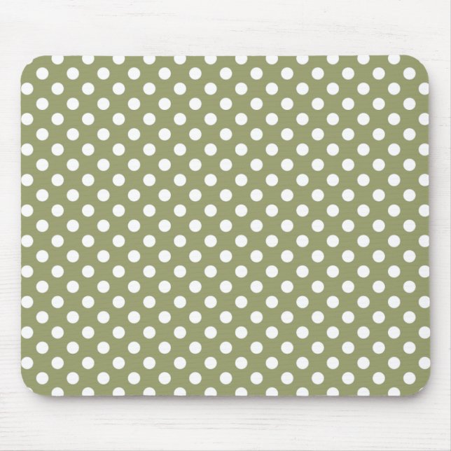 Tapis De Souris Point de polka vert de cèdre Mousepad (Devant)
