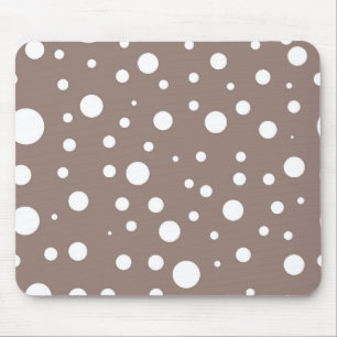 Tapis De Souris Point Polka Brown et blanc