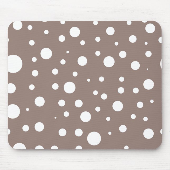 Tapis De Souris Point Polka Brown et blanc (Devant)
