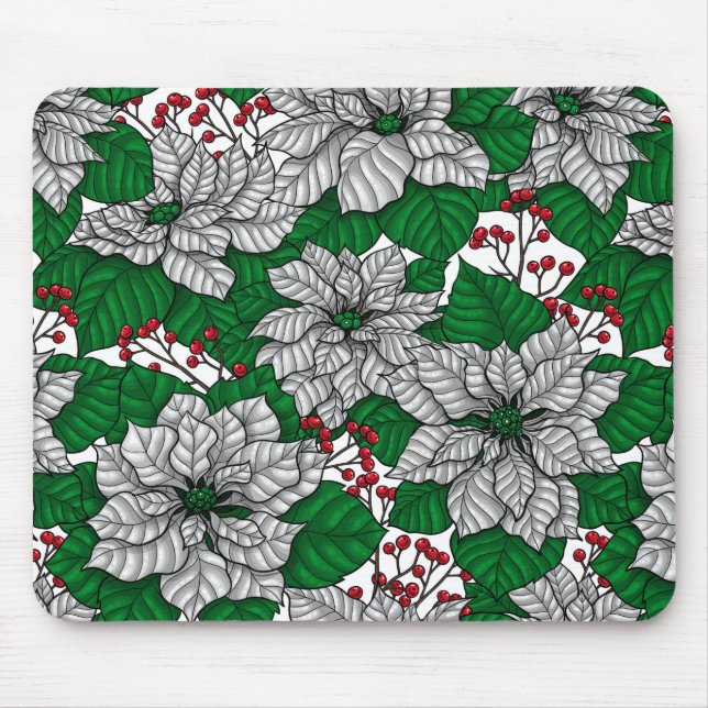 Tapis De Souris Pointe blanche, motif de Noël (Devant)