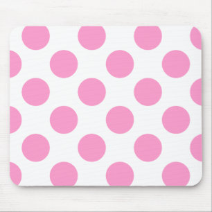 Tapis De Souris Pointe Polka blanche et rose