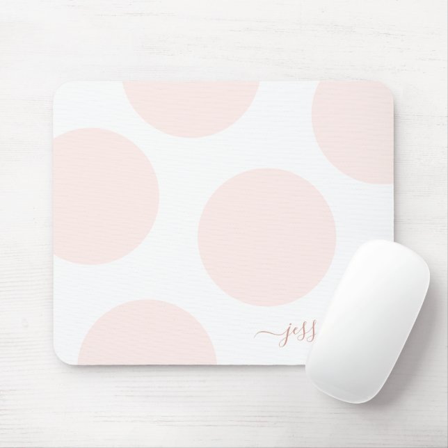 Tapis De Souris Pointe rose pâle simple Personnalisé (Avec souris)