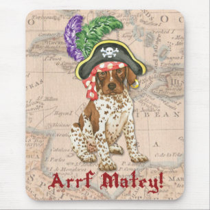 Tapis De Souris Pointeur court allemand Pirate Pouse Pad