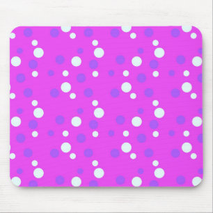 Tapis De Souris points blancs et bleus, rose