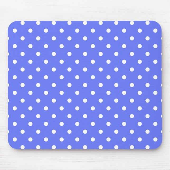 Tapis De Souris points blancs sur fond bleu. (Devant)