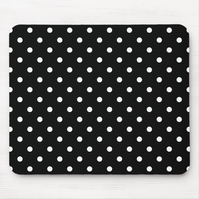 Tapis De Souris points blancs sur fond noir (Devant)