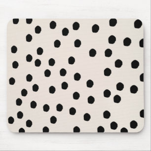 Tapis De Souris Points chics noirs et blancs Mousepad