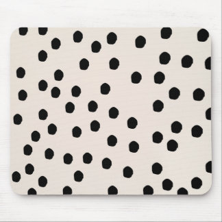 Tapis De Souris Points chics noirs et blancs Mousepad